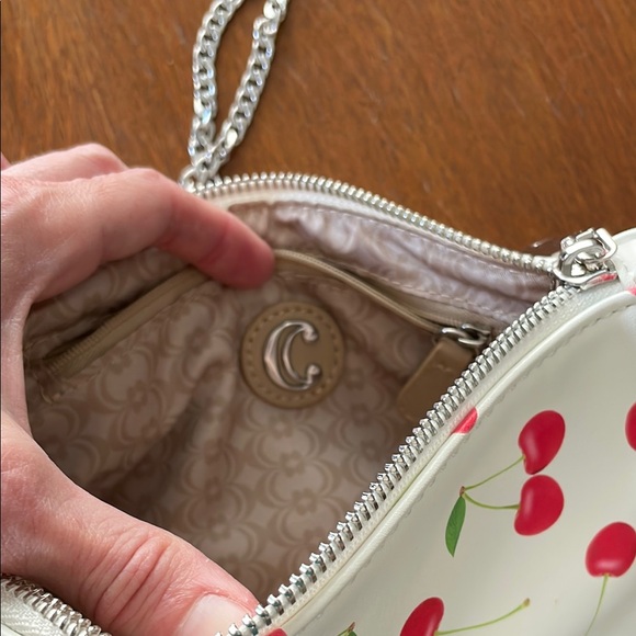 Charming Charlie Cherry Print Wristlet - White and Red - Picture 2 of 6